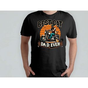 Biker Best Cat Dad Ever - T Shirt - vader - dad - beste vader ter wereld - verjaardag - vaderdag - best dad in the world - father - liefde - cute