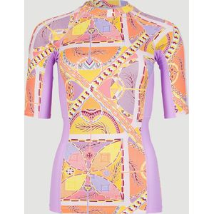 O'Neill - UV-Zwemshirt met korte mouwen voor vrouwen - Anglet - UPF50+ - Yellow Scarf - maat XS