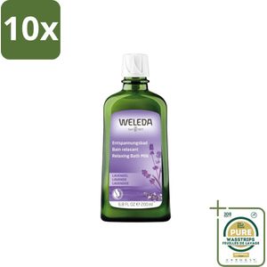 10 x WELEDA - Ontspanningsbadmelk - Lavendel - 200 ml - Grootverpakking - Ontspanningsbadmelk Lavendel - Badmelk Lavendel - Lavendelbad - Ontspanning Bad - Badmelk Voor Slapen