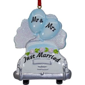 Kersthanger Ornament Mr. Mrs Just married