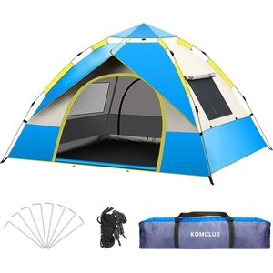 Campingtent Automatische lichtgewicht tent voor 2-3 personen, winddicht, UV-bescherming, perfect voor strand, buiten, reizen, wandelen, kamperen, jagen, vissen, enz.