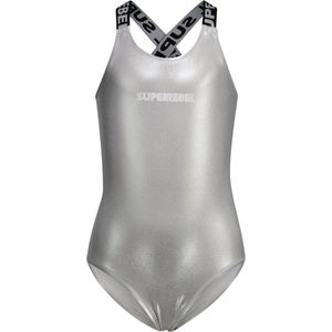 SuperRebel R501-5001 Meisjes badpak-silver foil-Maat 16-176