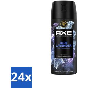 24 x AXE - Deodorant Spray - Blue Lavender - Premium Geur - Rustgevend & Fris - 150 ml - Deodorant Spray - Lavendel Geur - Premium Deodorant - Langdurige Frisheid - AXE Blue Lavender