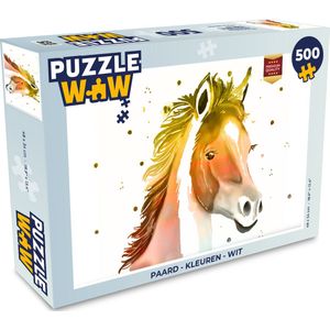 Puzzel Paard - Kleuren - Wit - Meisjes - Kinderen - Meiden - Legpuzzel - Puzzel 500 stukjes