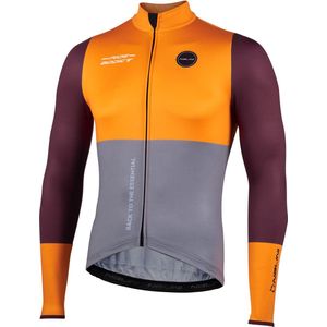 Nalini - Heren - Fietsshirt - Lange Mouwen - Wielrenshirt - Grijs - Oranje - WARM FIT JERSEY - L