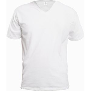 Zijden Heren T-Shirt V-Hals Wit Medium - 100% Zijde
