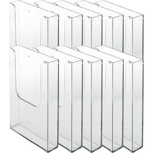 10 Pack Folderhouder voor aan de wand A4 formaat staand| folderrek | brochurehouder | folderdisplay | folderbak hangend| A4