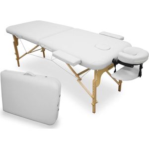 Vouwbare Massage Tafel van Hout - Hoogte Verstelbaar met Afneembare Hoofdsteun, Gezichtsopening en Tot 140 kg