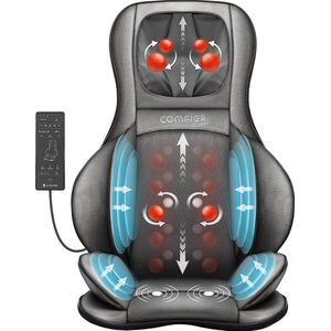 Shiatsu-massagestoelkussen met kneed- rol- vibratie- en luchtcompressiemassage massagekussen met warmtefunctie voor de nek schouders rug heupen en dijen