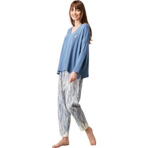 Feyza - Bijpassende Pyjamas Voor Koppels, Korte Mouwen, Dames, Blauw - S