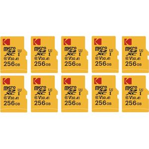 KODAK Micro SD 256GB - Pack van 10 - Class 10 - Inclusief Adapter