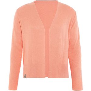 Knit Factory Ella Gebreid Vest - Gebreide dames cardigan - Dames zomervest - Kort vest op heuphoogte - Damesvest gemaakt uit 50% katoen en 50% acryl - Apricot - 40/42