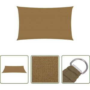 The Living Store Zonnezeil 160 g/m² 2x4,5 m HDPE taupe - Zonnezeil - Schaduwdoek - Tuinaccessoires - Buitenleven - Terrasdecoratie