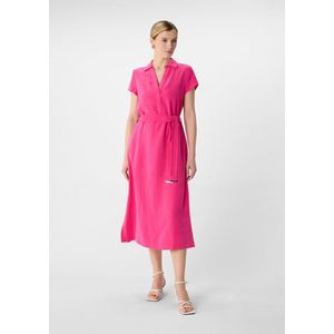 comma - Midi-jurk - V-hals - Zwart - Viscosemix