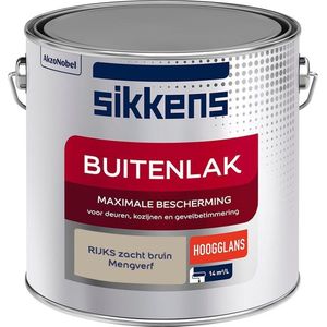 Sikkens Buitenlak - Verf - Hoogglans - Mengkleur - RIJKS zacht bruin - 2,5 liter