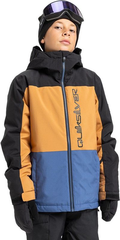 Quiksilver - Side Hit Block - Jas - Zwart - Technische Sneeuwjas voor Jongens 8-16