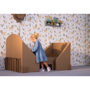 Kartonnen kinderbed - 140 x 70 cm - Juniorbed - Peuterbed zonder matras - Bed zelf te versieren - KarTent