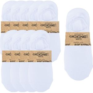 green-goose® Bamboe Footies Dames - Lange Footies - 10 Paar - Wit - Enkelsokken - Duurzaam Ademend Materiaal - Stretch en Perfect Zittend