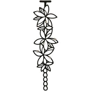 Batucada - Maui - Armband - Plantaardige Oorsprong en Hypoallergeen - Vrouwen - Armband met Glanzende bloemen – Antiallergisch - Zwart - lengte 15/19 cm – effect Tattoo -  ziet er uit als Rubber - Aluminium