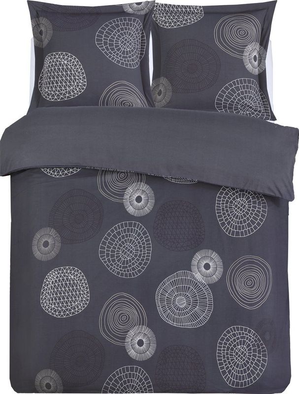 Vision - Dekbedovertrek Fabrizio - Grijs - 100% Katoen - Met 2 Kussenslopen