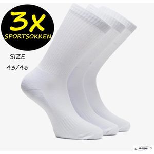 Sportsokken - 3 Paar - Wit - Maat 43/46 - 3 Pack - Sokken