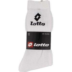 18 paar Witte LOTTO Sportsokken Unisex Maat 39 - 42 BULK VOORDEEL!!