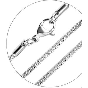 RVS Zilverkleurige Popcorn Ketting