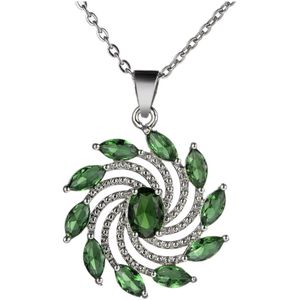 N3 Collecties 925 sterling zilveren Groene Emerald ketting voor dames