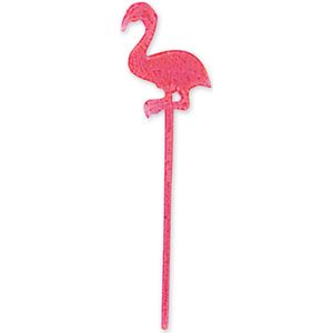 UNIQUE - 24 roze flamingo aperitief prikkers - Decoratie > Cocktailprikkers