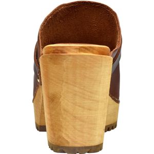 Sanita - Clog Wood-Peleni Chunk Open - Bruin - Klompen