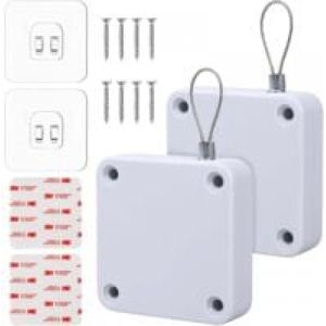 2 stuks - Automatische Deursluiter - Deurdranger - Zelfsluitend - Deur - Zelfsluitende Deuren - Schuifdeur Dranger - Verdekte Montage - Wit - 70*65*18mm