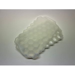 Ijsblokjesvorm met deksel - Keukengerei - Siliconen vorm en deksel - Wit