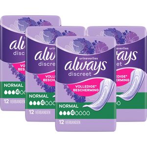 Always Discreet Verband bij Urineverlies - Lang - 48 Stuks - Voordeelverpakking