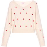 MYMO - Comfy - Gebreide Trui - Knalrood - V-hals - Lange Mouw