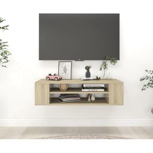 The Living Store Hangend TV-meubel - Sonoma eiken - 100 x 30 x 26.5 cm