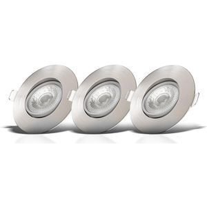 B.K.Licht - LED Inbouwspots - 3 stuks - voor binnen - spotjes inbouw  - kantelbaar - IP23 - Ø9cm - 3.000K - 460Lm - 5W