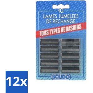 Scudo - Scheermesjes - 2 Scheerbladen - Vervangmesjes voor Gillette G2 & Contour - 10 Mesjes - Voordeelverpakking - 12 stuks