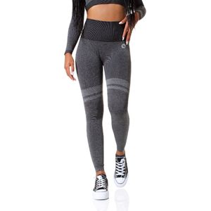 Dames sportlegging - Hoge taille - Zwart Melange - Maat S