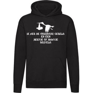 Ik heb de ooievaar gebeld en een neefje of nichtje besteld Hoodie | sweater | trui | geboorte | baby | bevalling | zwangerschap | kind | oom tante | unisex | capuchon