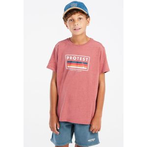 Protest Prtmarius Jr – T shirt Jongens – Korte mouwen – Ronde hals – Brick Red