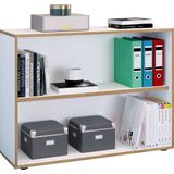 VCM Holz Büro Stand Regal Bücher Ordner Aktenregal Ordnerregal Bücherregal Salia 2fach B. 100 cm