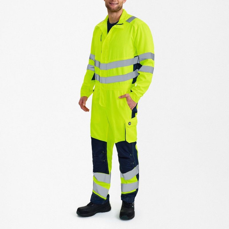 Engel Safety Light overall 4545-319 - Hi-vis Yellow / Blue Ink - L