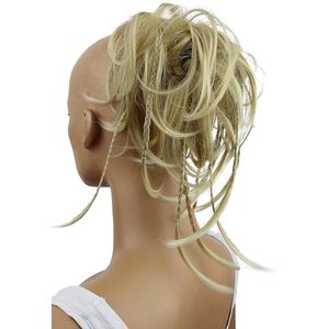 XXL Haarstukje Haarwokkel Bruids Kapsel Opgestoken Volumineus Golvend Knoet Lichtblond G4D
