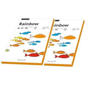 2 pakken Oranje kopieer print laser papier 80 grams A4 2 x 100 vel.