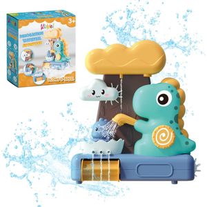 Kiddel 2-in-1 Dinosaurus Waterglijbaan & Waterval – Educatief Bad- & Douchespeelgoed voor Kinderen – Interactief Badspeelgoed vanaf 3 Jaar – Met Zuignappen & Bewegende Onderdelen