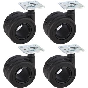 Dörner + Helmer Design - Dubbele Wielen - Zwart - Polyamide - 240 kg Draagvermogen - 65 mm