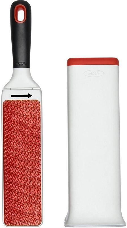 OXO - Pluizenborstel - Rood en Wit - Groot - Zelfreinigend Systeem