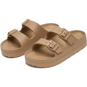 Slipper - Slippers - Dames - Sandalen - Ergonomische slipper - orthopedische zool - Camel - Maat 36