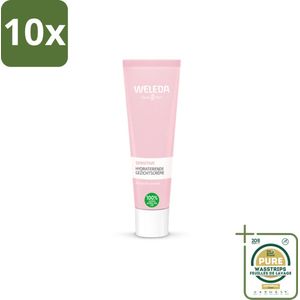 10 x WELEDA - Gezichtscrème Sensitive Hydraterend - Voor gevoelige huid - 30 ml - Grootverpakking - Gevoelige Huid - Hydraterende Crème - Amandelolie - Roodheid Verminderen - Vegan Crème