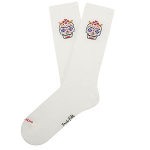 Jimmy Lion Athletic Frida Calavera White Unisex Sokken - Wit - 36-40